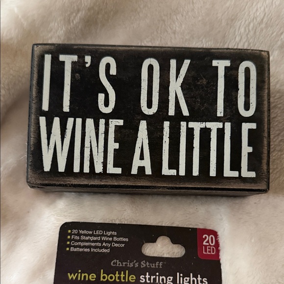 Wine Bottle String Lights - Silver and Wine Sign - Picture 2 of 8